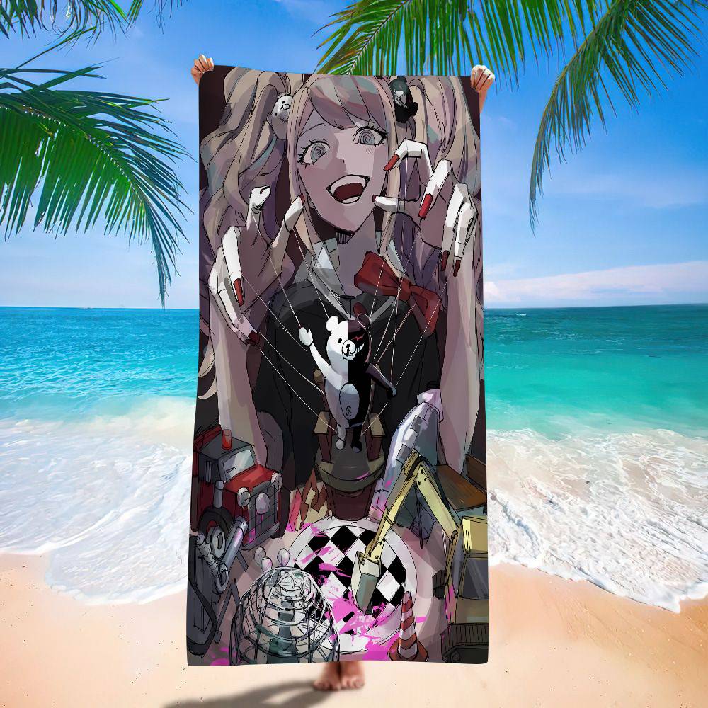 Аниме Игра D-DanganRonpaS Банное полотенце Микрофибра Мягкое Впитывающее Воздухопроницаемое Для Девочек Детей Декоративное Мультяшное Пляжное полотенце