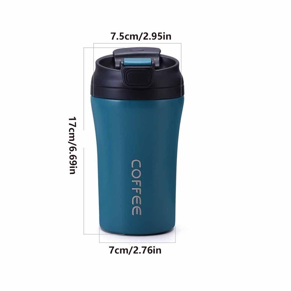 420ml Capacity Coffee Cup Flip Lid Water Bottle Creative Insulated Thermo Cup  Women Men