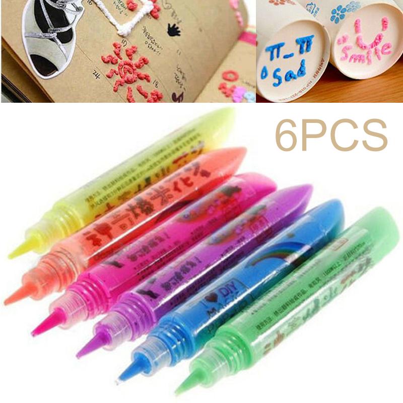 6 шт./компл. волшебные ручки для попкорна волшебные цветные ручки «сделай сам» ручки для рисования попкорна с пузырьками