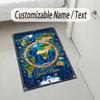 Glass Theme Soft Crystal Velvet Rug Custom Name & Text Print Non Slip Floor Rug for Bedroom Living Room