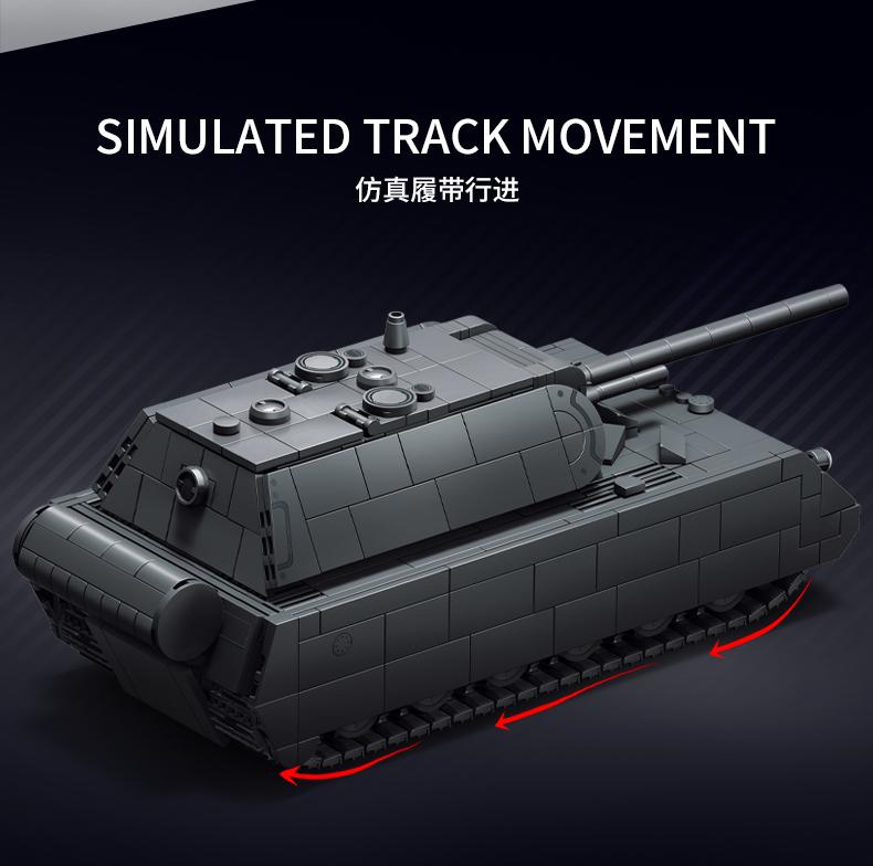 Armored Vehicle MOC Military Army Main Maus Main Heavy Tank Battle Soldier Model Building Blocks Bricks Set For Birthday Gifts