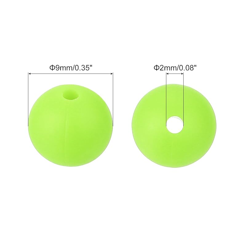Uxcell набор из 50 предметов 9 мм силиконовые бусины круглые свободные резиновые бусины объемные фокусные бусины DIY брелок ручка браслет изготовление ювелирных изделий (флуоресцентный зеленый)