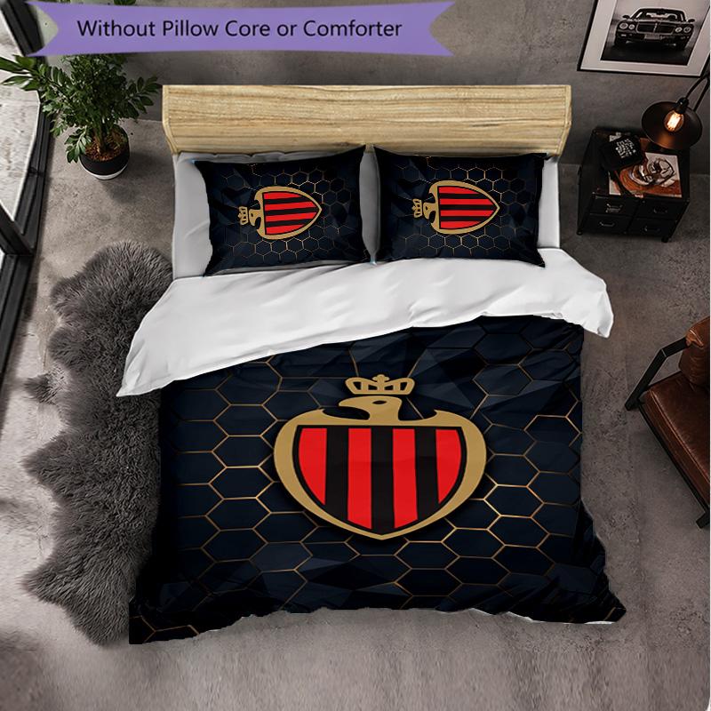 OGC Nice FC Themed Bedding 3Pcs Duvet Cover Set Decorative Bed Linen For Teen Room Home Decoration