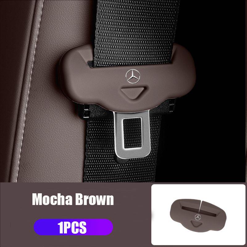 TVE4 2pcs Silicone Car Seat Belt Buckle Protective Cover Decorative Accessories For Mercedes Benz AMG W203 W206 W220 W205 W211 W212