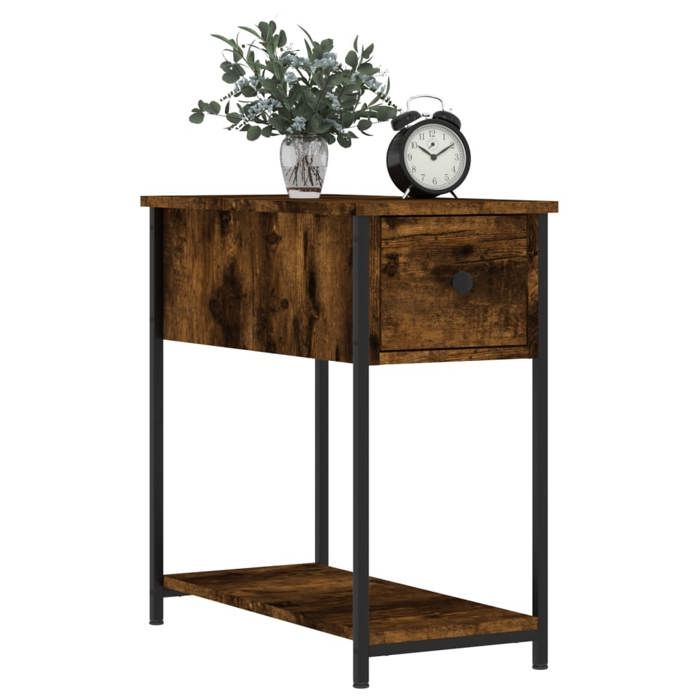 Tables de chevet - Maison Exclusive - 2 pièces - Chêne fumé - Bois d'ingénierie