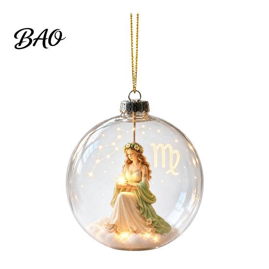 Animal Ornaments for Christmas Zodiac Ornament, Twelve Sign Hanging Decoration, 2D Acrylic Holiday Tree Decorations Horoscope Pendant Xmas Tree, Home