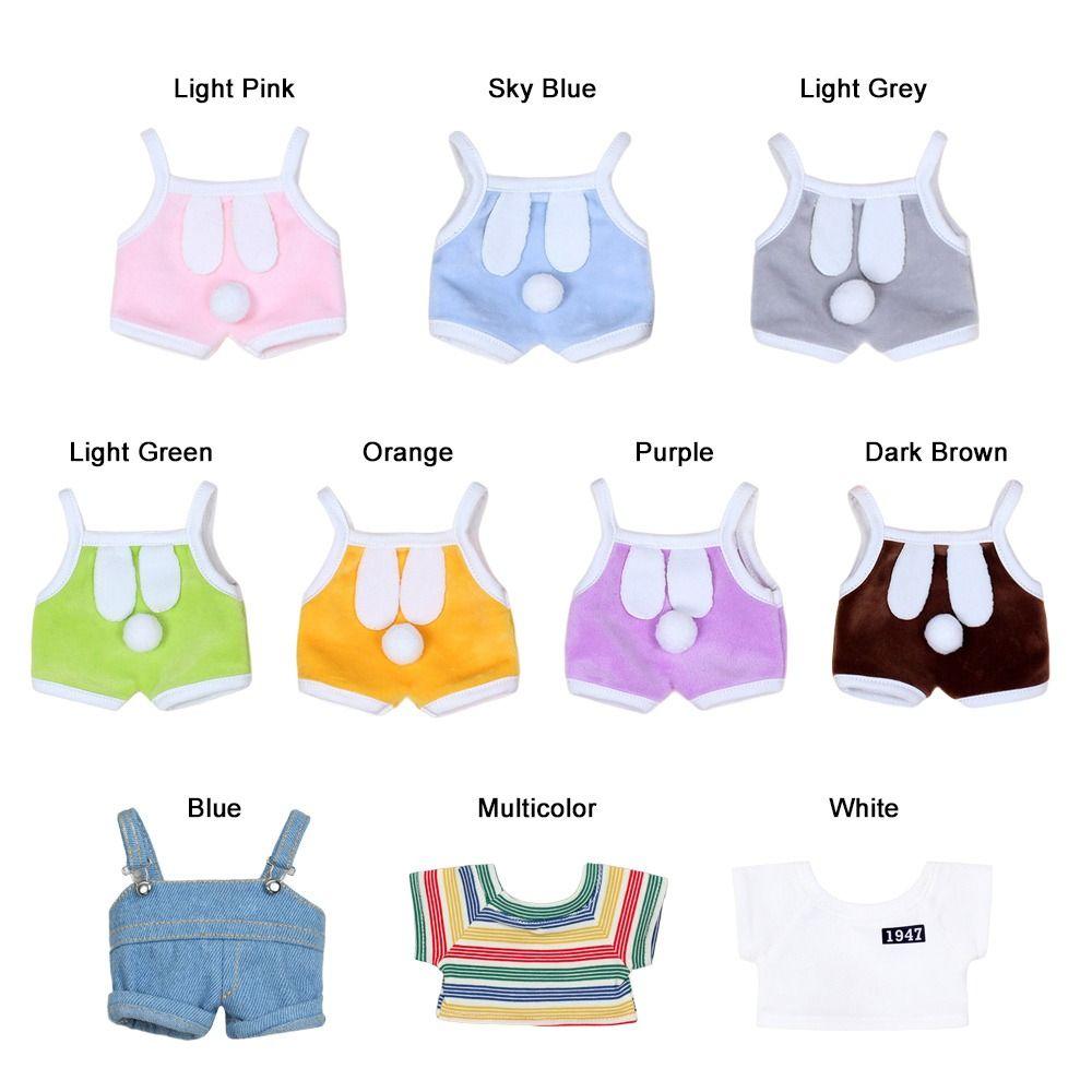 Одежда для кукол ручной работы 20 см Хлопковая кукла Кукольные футболки Мультяшный мини-комбинезон Плюшевая игрушка