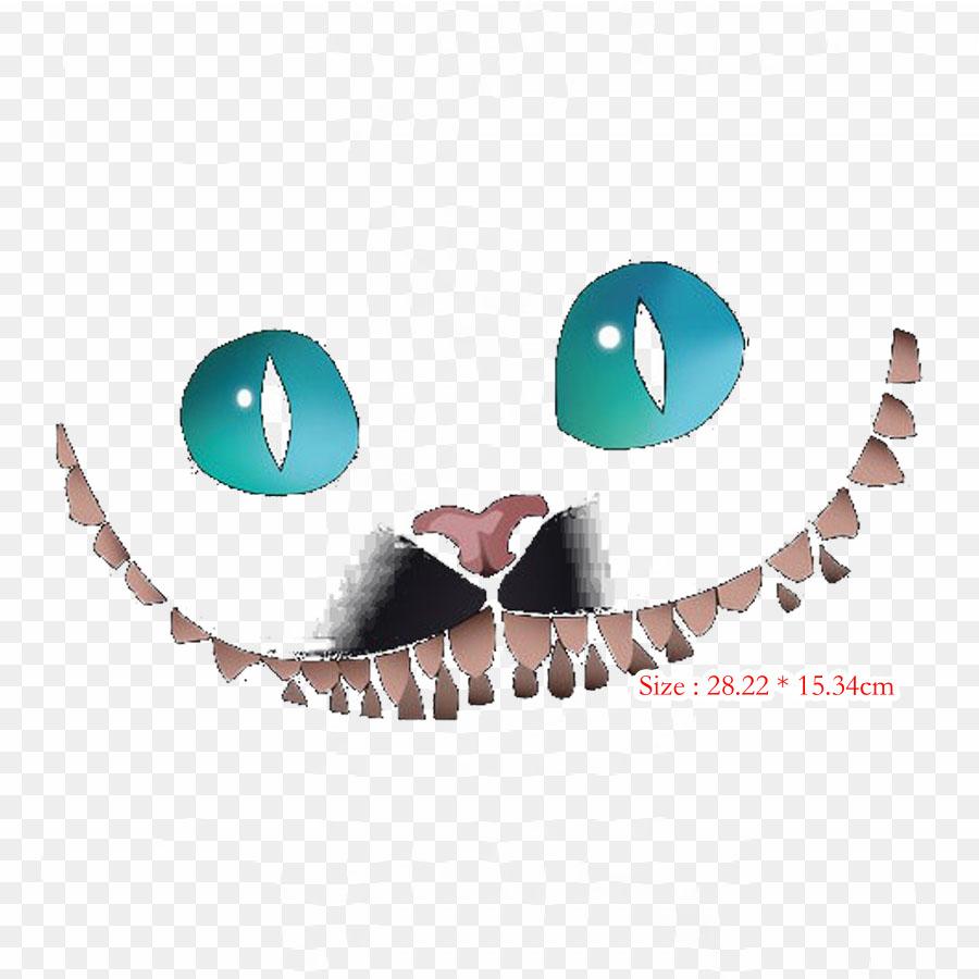 Eyewear Cheshire Cat Iron On Heat Transfer Printing Vinyl Patches Sticker for Clothes DIY Appliques Washable Patches