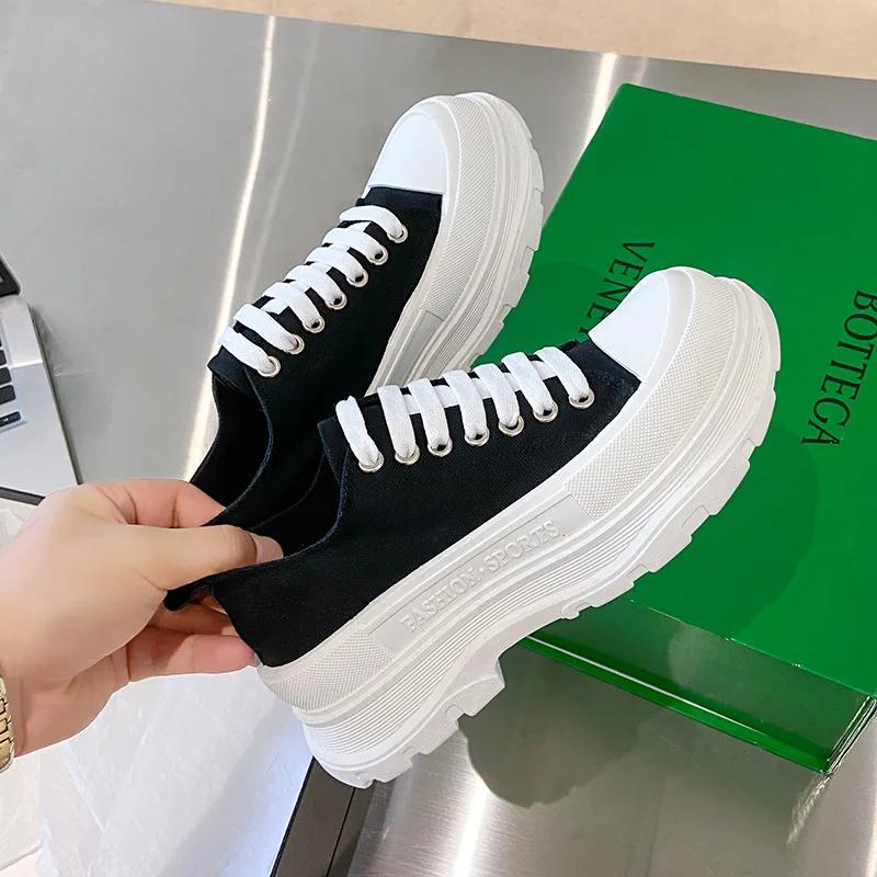 Women/Man Boots 2024 Autumn New Thick Soled Canvas Shoes Couple's Casual Shoes Height Increasing Comfort Non Slip Outdoor Boots