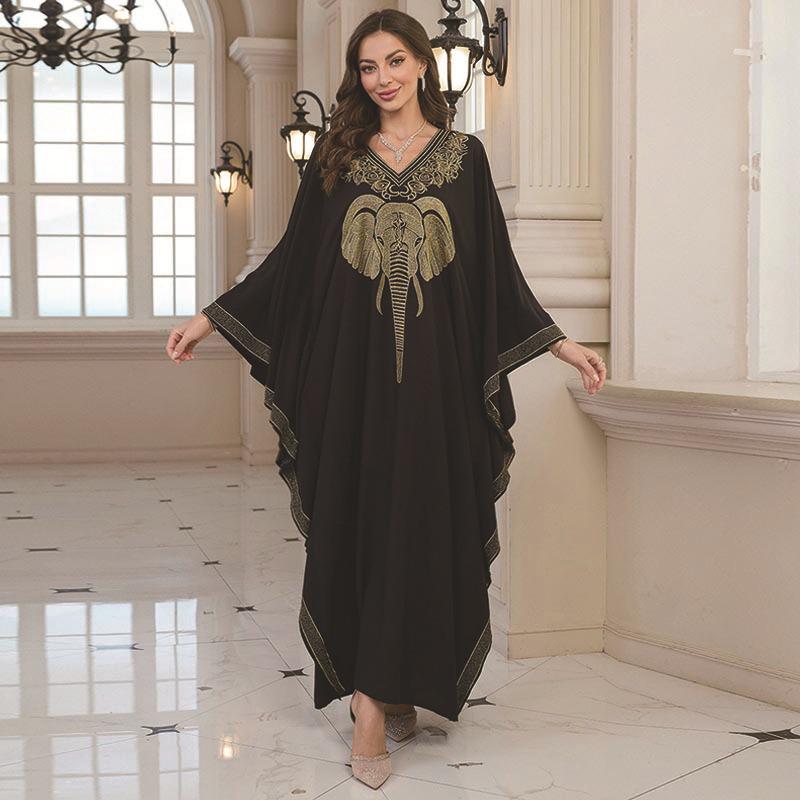 2025 European & American Cotton Embroidered Beach Cover-up Robe Style Dress