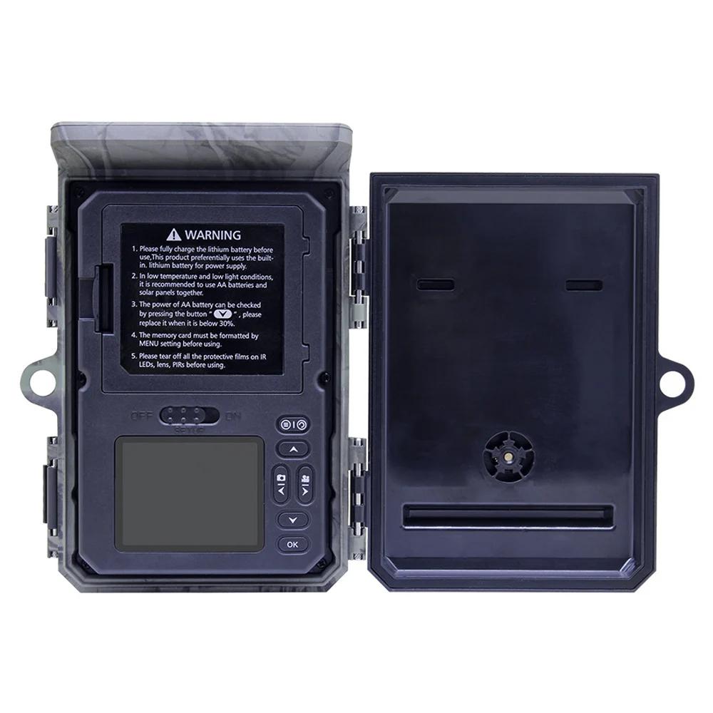 2025 Солнечная камера для дикой природы 50 МП 4K видео Камера слежения Ночное видение 0,3 с Активация движением Водонепроницаемая садовая камера Наружное наблюдение за охотой