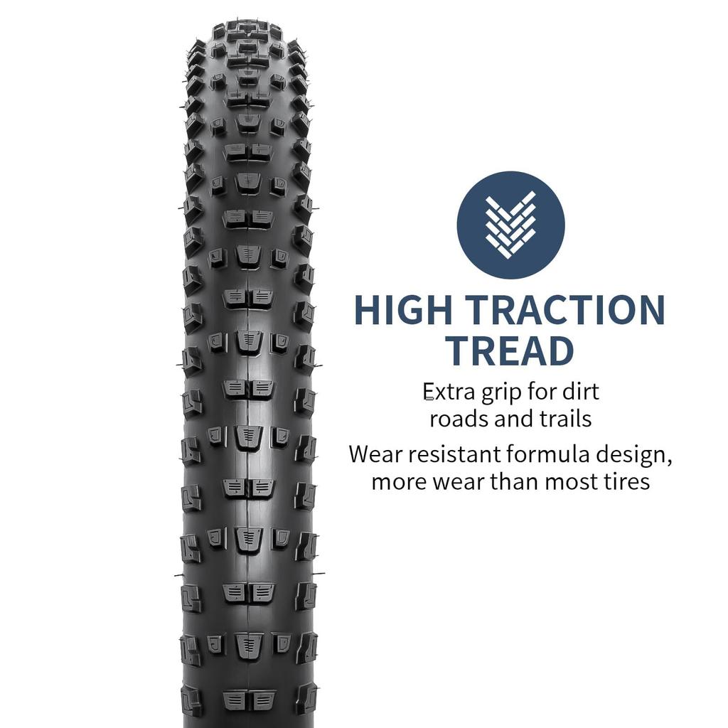 YunSCM Set of 2, 27.5x2.25 Tires, 27.5x2.25 57-584 Bicycle Tires + 27.5x1.75/2.40 Tubes with 32mm American Valves + Rim Tape + Tire Levers, Y-2114