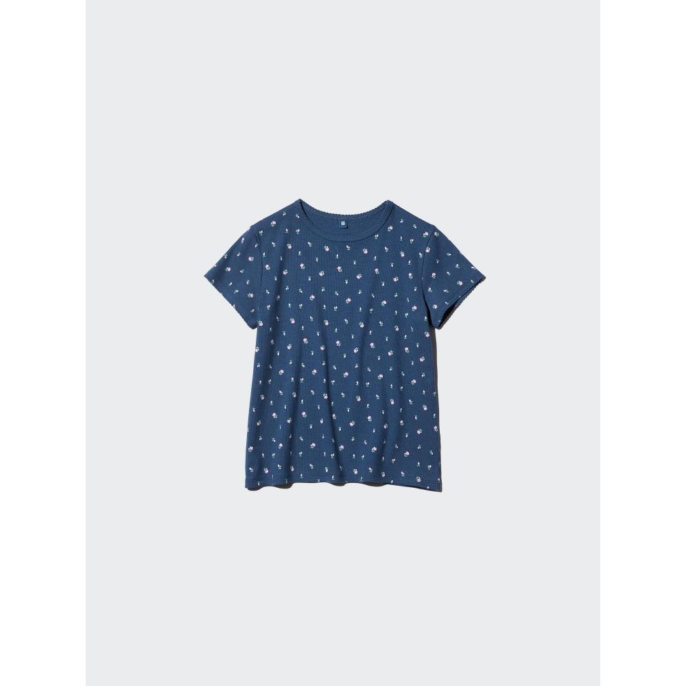 Uniqlo Японская женская рубчатая футболка
