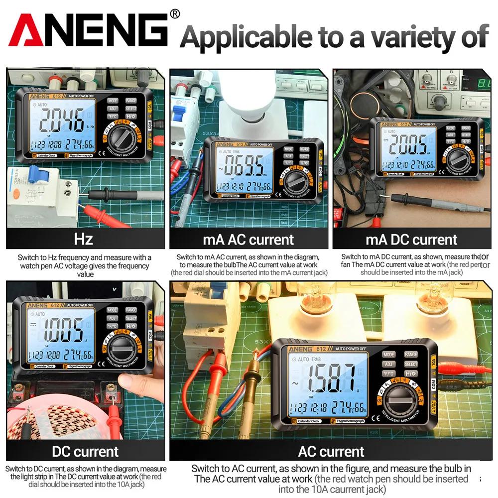 2026 Digital Multimeters 3 in1 ANENG 612 Smart Professional AC/DC Current Voltage Capacitance Measurement Multimetro Test Tools with Digital Display
