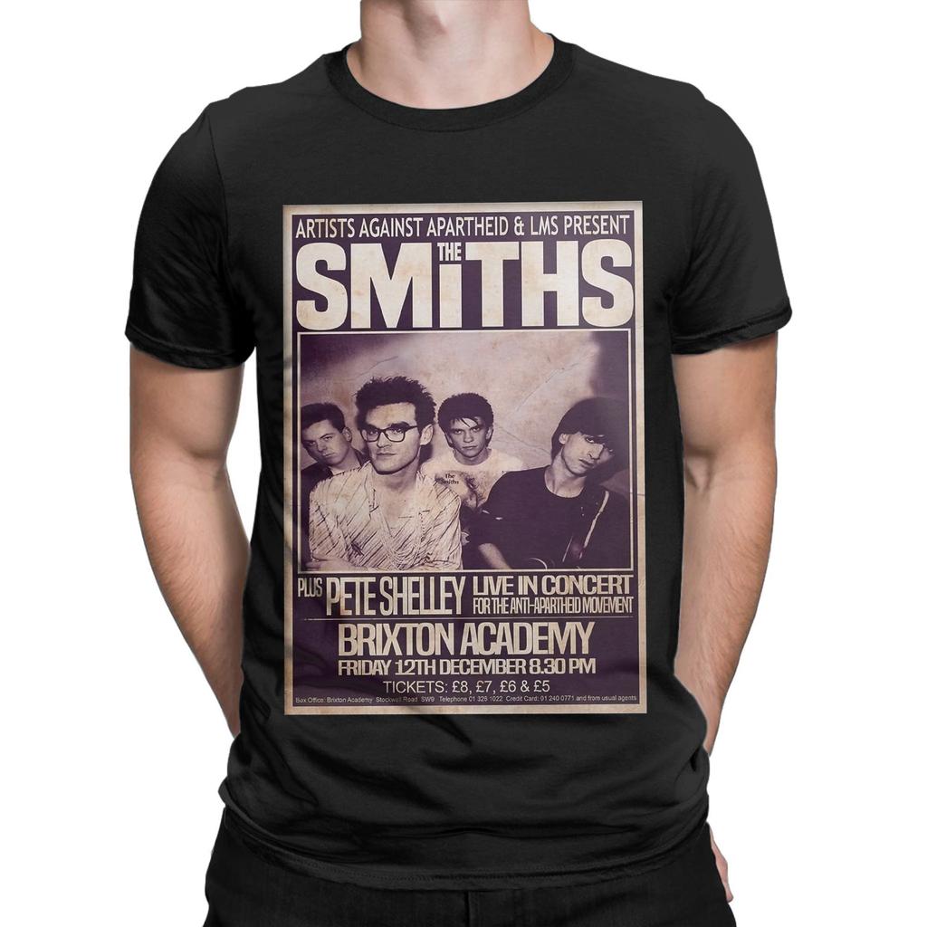 The Smiths    Футболки для мужчин 1986 Финальный концерт Новинка Чистые Футболки Круглый вырез Короткий рукав Футболки Идея для подарка Одежда