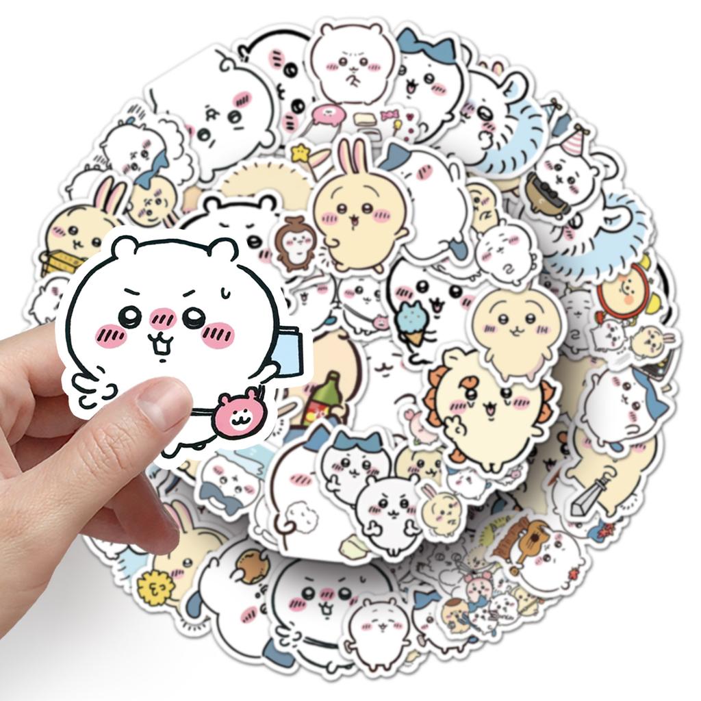 50pcs Chiikawa Cartoon Stickers Cute Expression Pack Jiyika Wow Decorative Water Cup Mobile Phone Small Mochi Stickers