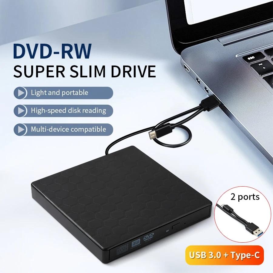 USB 3.0 Slim Type-C внешний DVD-привод портативный RW CD-привод записывающий считыватель проигрыватель оптических приводов для ноутбуков настольных ПК