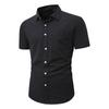 Men's Solid Color Button Pocket Short Sleeve Shirts Men's Casual Fashion Short Sleeve Shirts