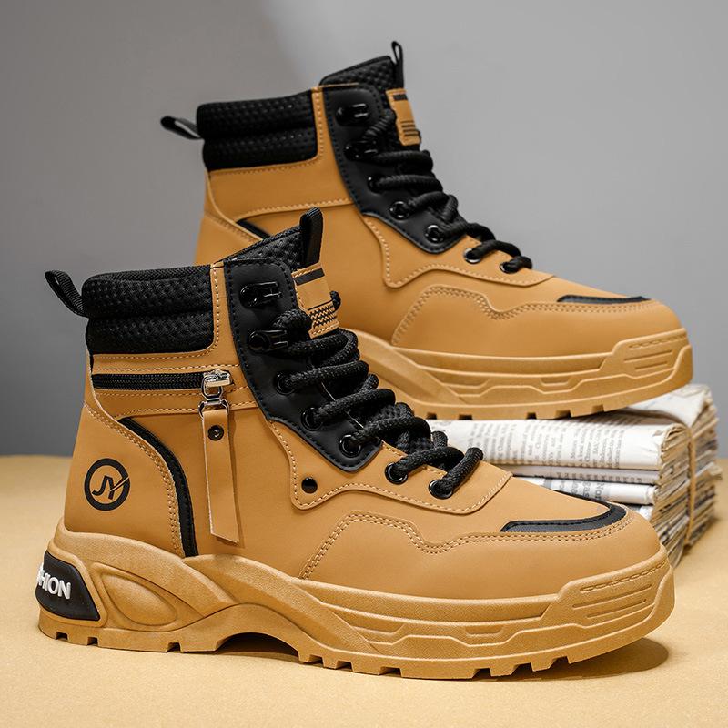 Autumn men's shoes new high-top Martin boots men's retro thick-soled wear-resistant tooling shoes casual outdoor short boots