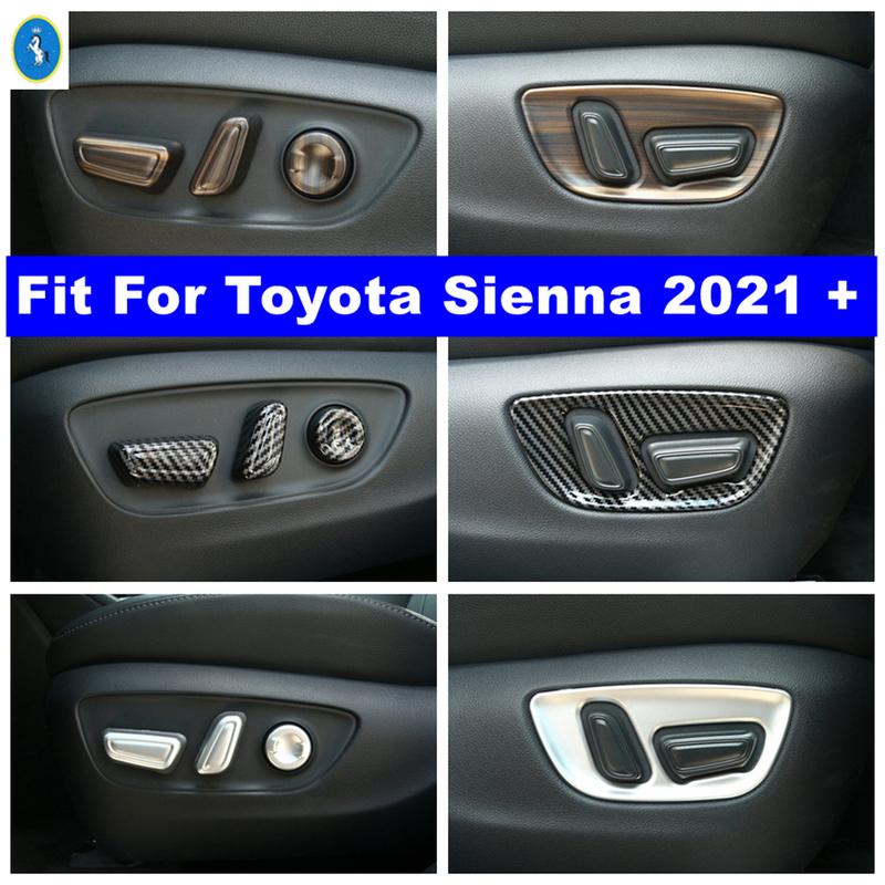 For Toyota Sienna - 2025 Carbon Fiber Car Seat Backrest Adjustment Button Decor Panel Sticker Cover Trim ABS Accessories