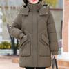 Женские зимние пальто среднего возраста с капюшоном, большие размеры, верхняя одежда, свободные, элегантные, длинные парки, толстые, теплые, женские куртки