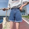 Удобные узкие модные и универсальные джинсовые шорты женские летние тонкие свободные тонкие повседневные А-силуэта с отвернутым краем супер короткие брюки