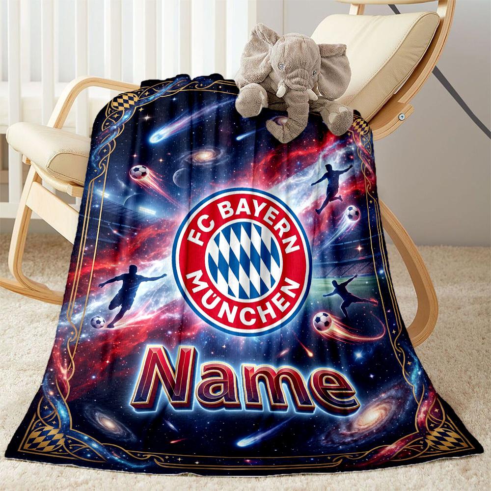 Manchester Glory Personalized Name Blanket Lightweight Personalized Blanket Warmthful Decor Perfect for Livingroom Bed Couch Picnics