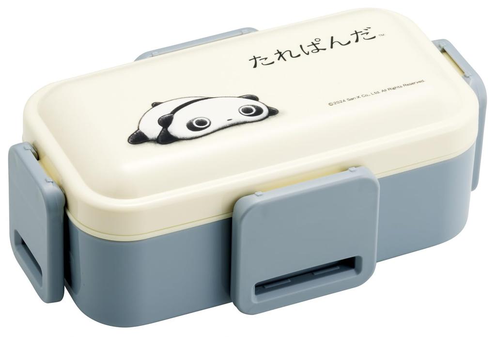Skater Lunch Box, 2-Tier, 600ml, for Women, Made in Japan, with a Soft Dome-Shaped Lid, Dishwasher and Microwave Safe, Tarepanda Design (PFLW4AG-A)