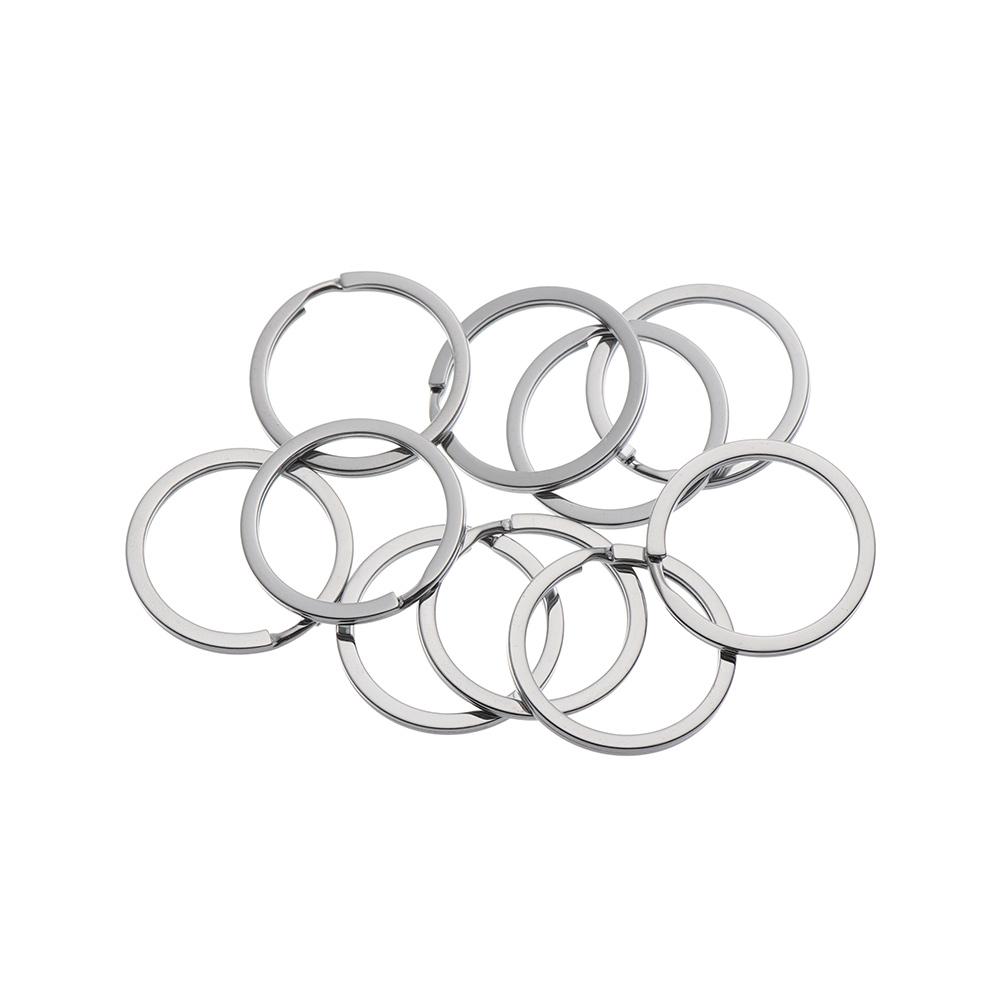10Pcs/Pack New Pocket Clasps Chain Loop Stainless Steel Split Key Ring Keychain
