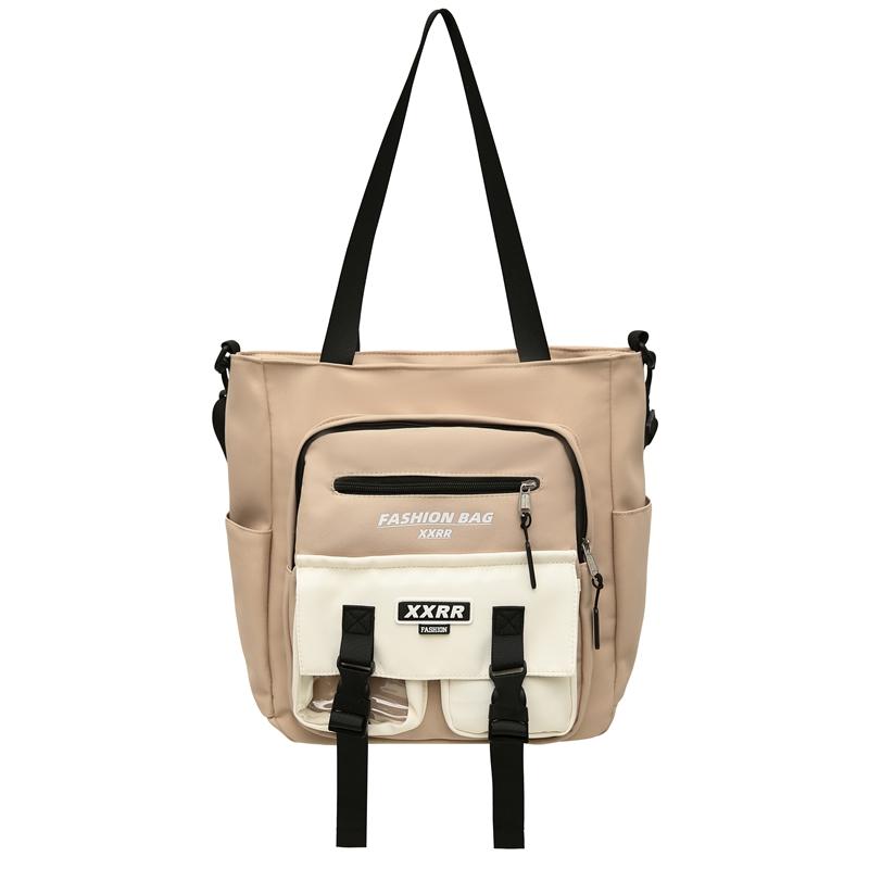 Women's Handbag Color Block Men's Messenger Bag Large Capacity Student Class Shoulder Bag
