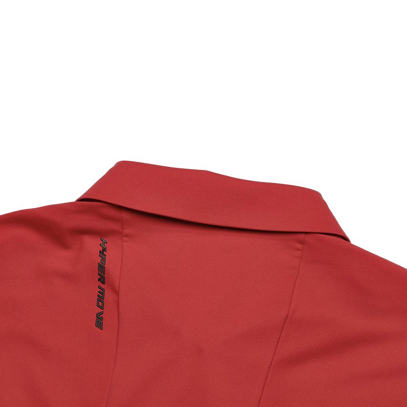 Fila Golf Series Solid Color Elite Long Sleeve Polo Shirt Men Tops Fluorescent-Flame-Red A11M415203F-RD