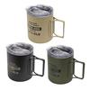 320ML Stainless Steel Camping Cup with Foldable Handle Double Layers Outdoor Travel Picnic Tea Milk Beer Milk Mug Insulated Metal Drinking Cup