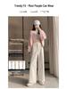 Summer 2026 Women's Trendy Wide-Leg High-Waisted Cropped Pants: Petite, Loose, and Slimming Drapey Style.