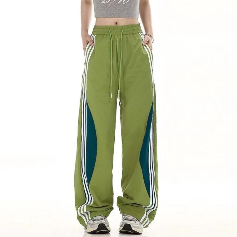 Эстетические полосатые спортивные брюки-карго Y2k, новые женские элегантные тонкие летние повседневные брюки, свободные уличные спортивные штаны для бега