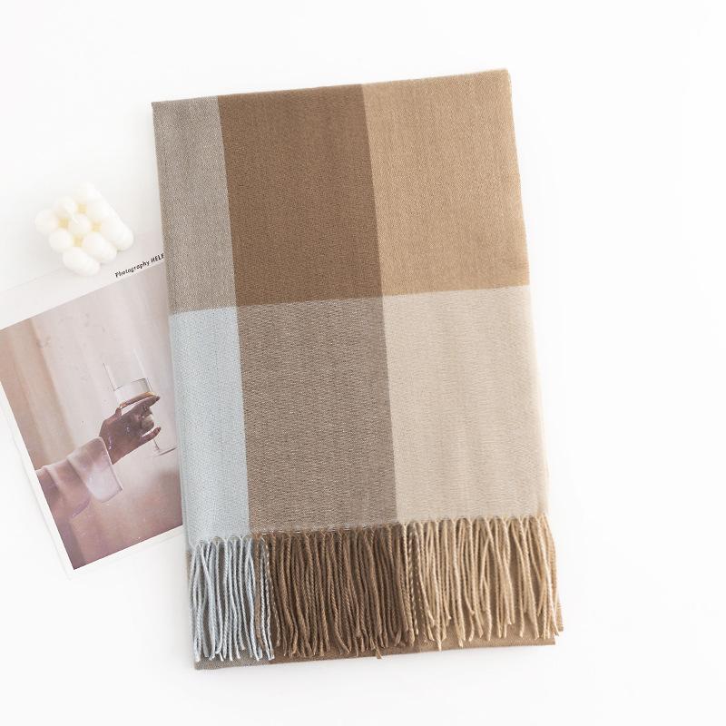 Imitation Cashmere Scarf Female Elegance Temperament Scarf Fresh and Sweet Shawl Warm and Cold Scarf