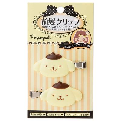 Заколка для челки Sanrio Pompompurin, прибл.. 6 x 1 x 3,5 см, АБС-пластик, N-1506-032441, Набор из правого и левого зажимов
