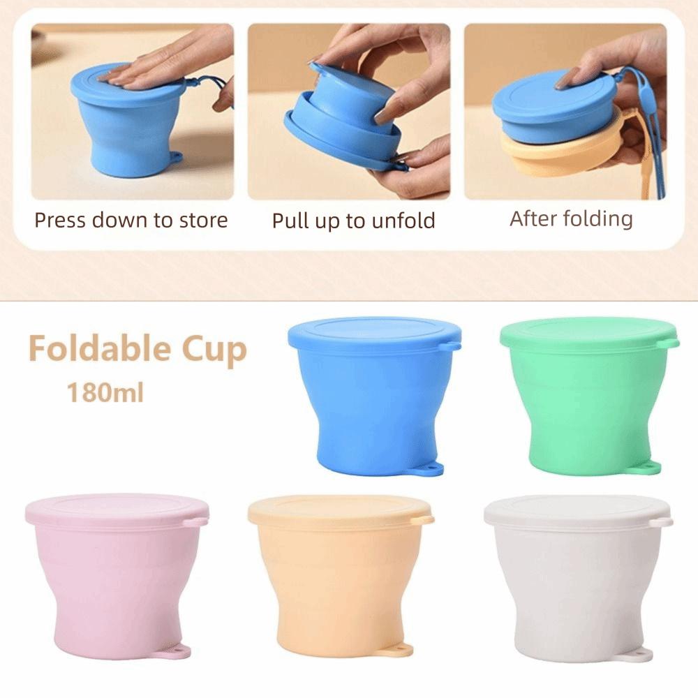 Lightweight Silicone Foldable Cup 180ml Folding Water Cup Reusable Telescopic Cup Travel Pocket