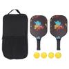 2PCS Pickleball Paddles Set Carbon Fiber Silicone PU PVC Splash of Colorful Pigments Pickle Ball