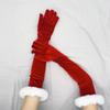 Christmas Red Gloves Velvet for Festival Xmas Stage Performance