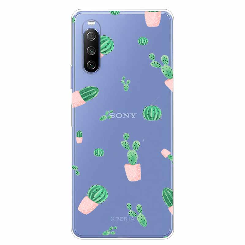 Чехол для Sony Xperia 10 III ТПУ Силикон Мягкий Мультяшный Прозрачный Чехол для Sony Xperia 1 5 III Ace II Чехол для Телефона Прозрачный Coque