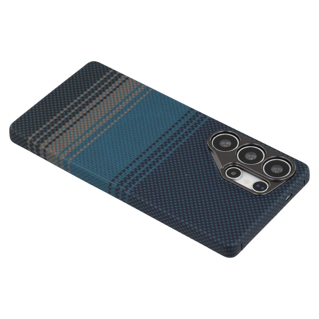 Магнитный чехол для Samsung Galaxy S24 Ultra с точными вырезами, градиентная накладка для телефона из арамидного волокна с металлическим ободком для объектива