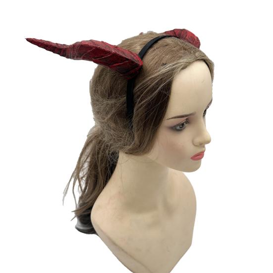 Gothic Devil Horn Headband Imitation Fake Bull Horns Hair Hoop Halloween Dress Up Hair Accessories for Halloween Cosplay Carnival