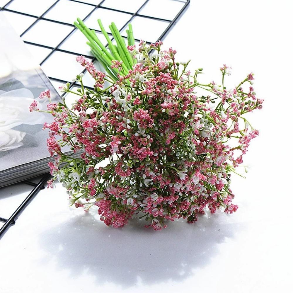1 Bundles Artificial Baby's Breath Plastic Flower Plants Baby's Breath Artificial Flowers Gypsophila for Home Hotel Decor Wedding Bouquet