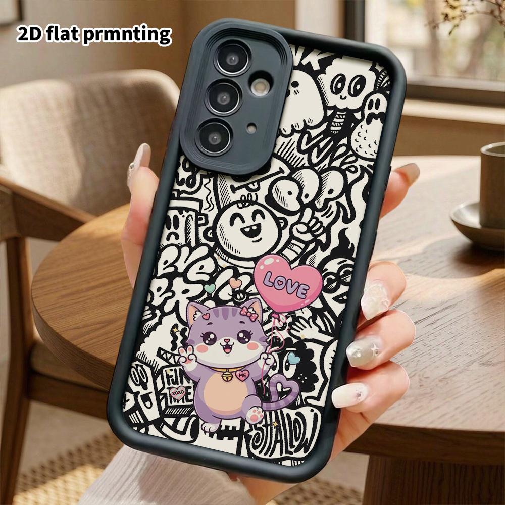 Phone Case: 2D Flat Samsung Galaxy A34 A35 M05 M06 S20 S22 S21 FE Plus 5G Protective Case, Heart Balloons, Christmas and Halloween Gifts