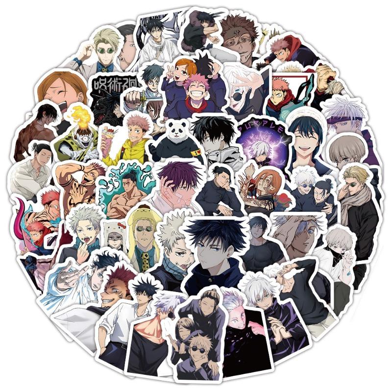 100 шт. Новые мультяшные наклейки Jujutsu Kaisen, милые декали, игрушка, канцелярские товары, гитара, телефон, велосипед, ноутбук, багаж, автомобиль, наклейки-граффити