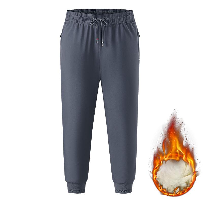 Мужские зимние теплые повседневные свободные толстые брюки большого размера с завязками для бега, спортивные брюки, водонепроницаемые толстые кашемировые брюки для активного отдыха