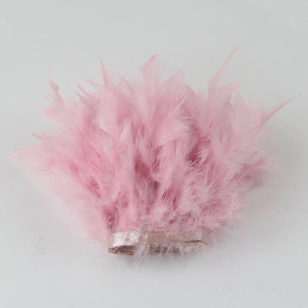 1 метр Натуральная отделка бахромой из перьев индейки 4-6 дюймов Пушистая лента из перьев марабу для рукоделия, шитья, украшения свадебного платья