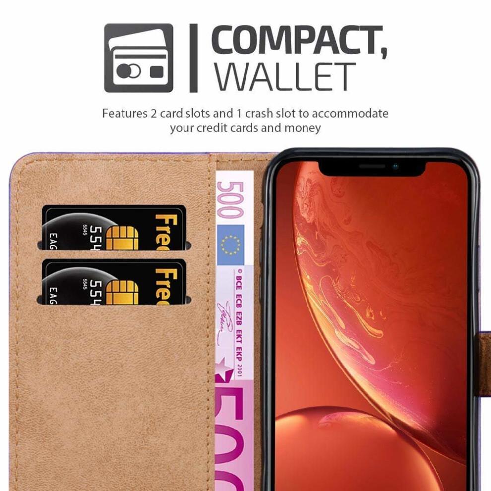 (Blue) For iPhone XR Leather Wallet Flip Case Cover