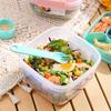 Portable 2 Layer Salad Bowls Lunch Box with Fork Meal Prep Food Storage Container Fresh-keeping Sealed Leakproof Bento Lunchbox
