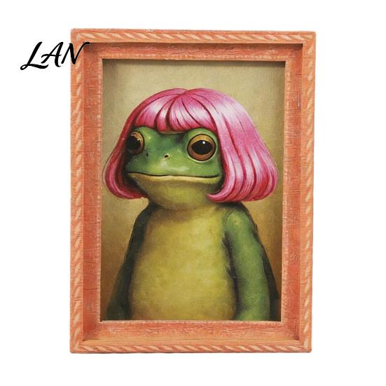 Decorative Cabinet Magnet Abstract Frog Refrigerator Magnet, Framed Hairstyle Fridge Magnetic Ornament Home Kitchen Office Decoration Party